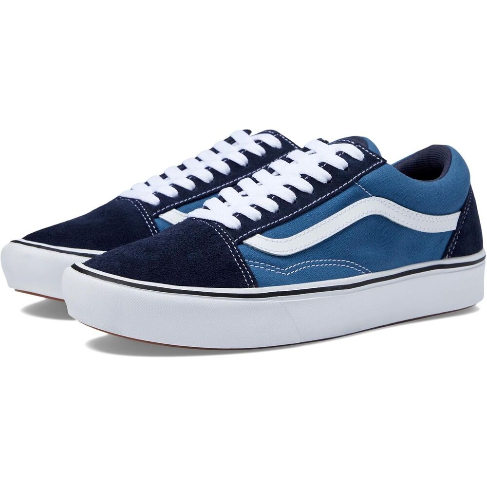 NEW VANS Old Skool ComfyCush Navy Blue White Canvas Shoes Size: M: 9